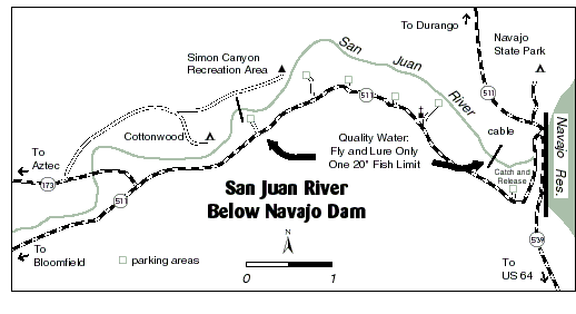 map of san juan river for fly fishing